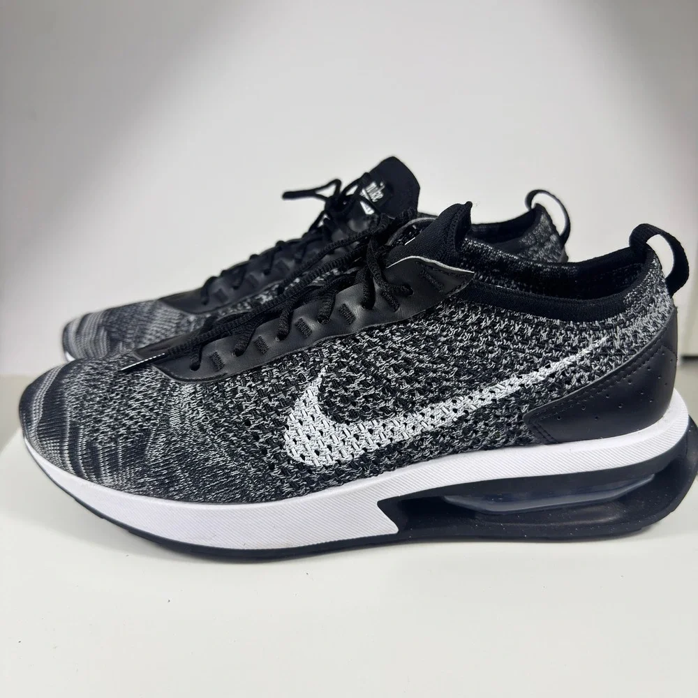 Nike Air Max Flyknit Racer Mens 10 Black White DM9073-001 Running Shoes